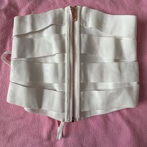 Savage X Fenty Cream Corset with Lace-Up Detail